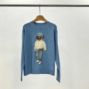 Blue Sweater with Bear Design
